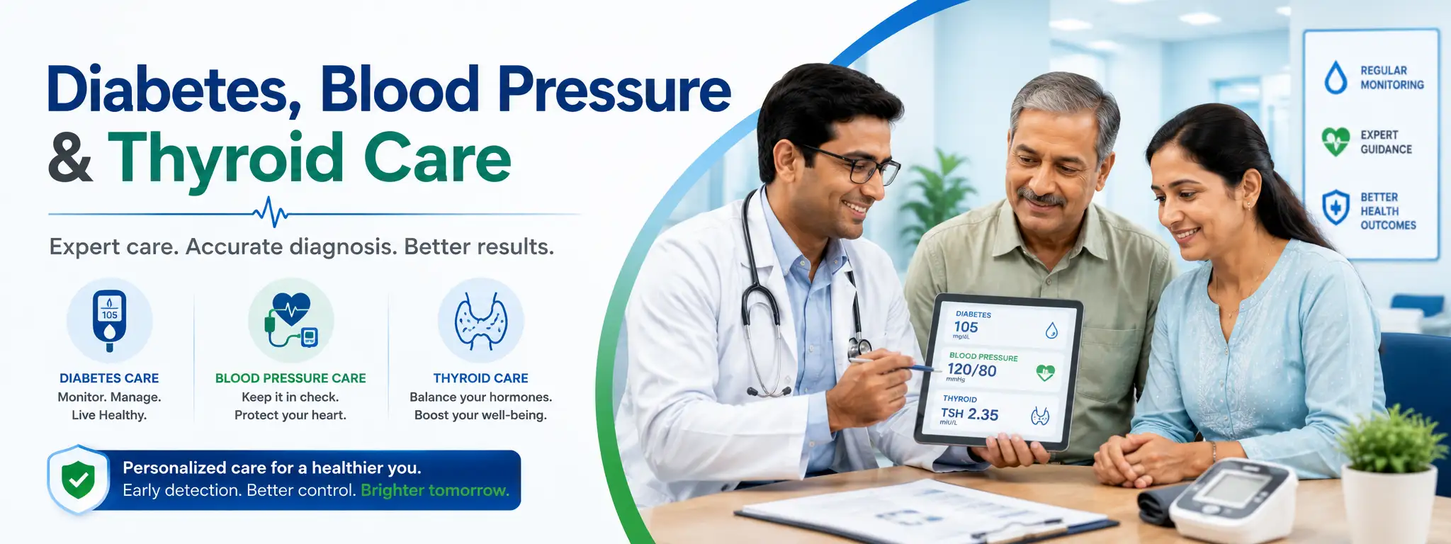 Diabetes, blood pressure and thyroid care at Dr. Uma Ramanan Clinic, Trichy