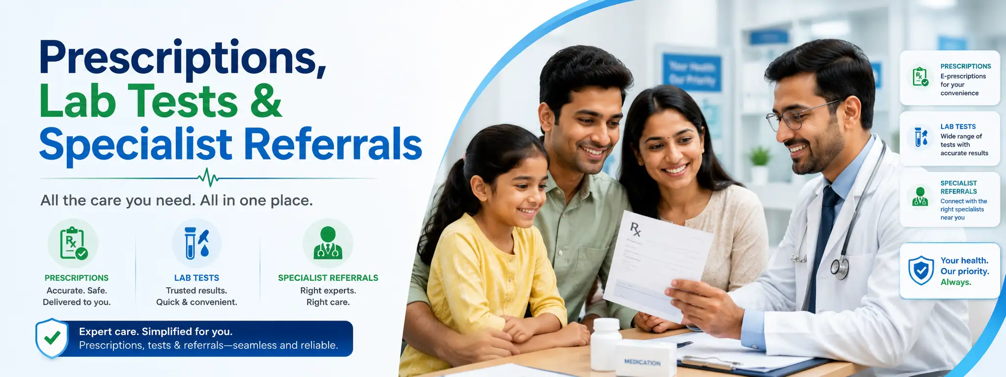 Prescriptions, lab tests and specialist referrals at Dr. Uma Ramanan Clinic, Trichy