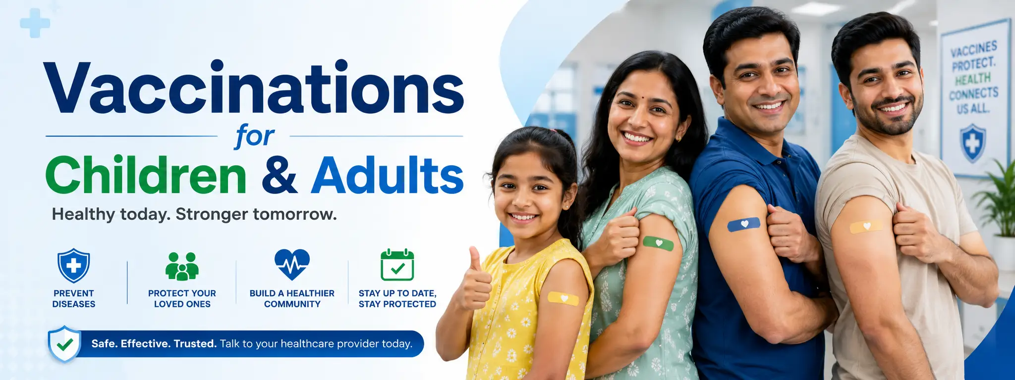 Vaccinations for children and adults at Dr. Uma Ramanan Clinic, Trichy